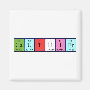 Gauthier periodic table name magnet
