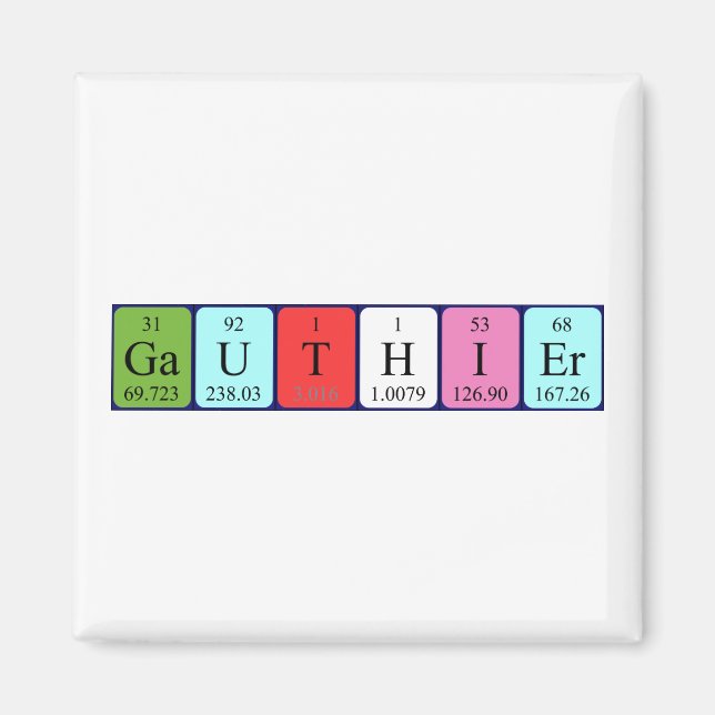 Gauthier periodic table name magnet (Front)