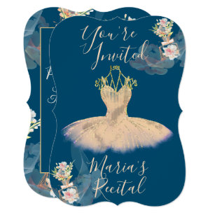 Gauzy Rose Gold Ballerina Dress Floral Perfume Invitation