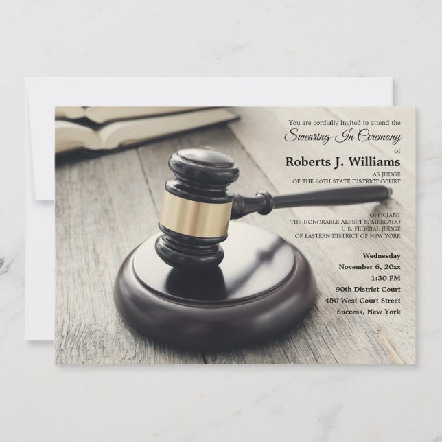Gavel and Sound Block Invitation (Front)