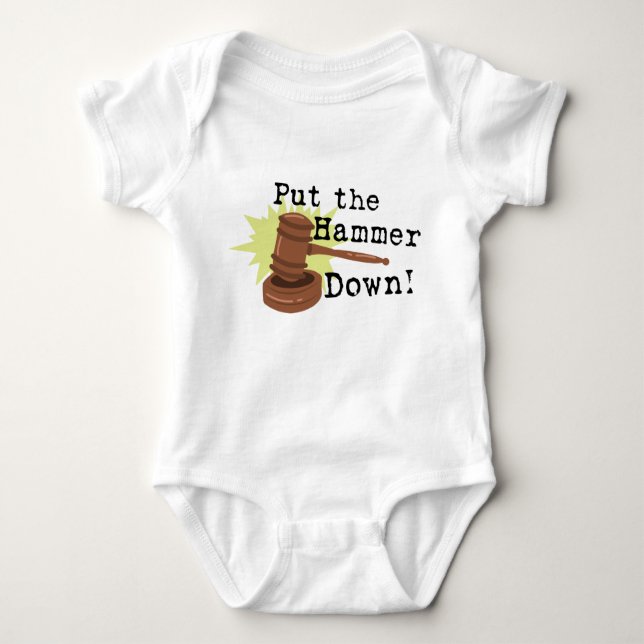 Gavel Hammer Down Baby Bodysuit (Front)