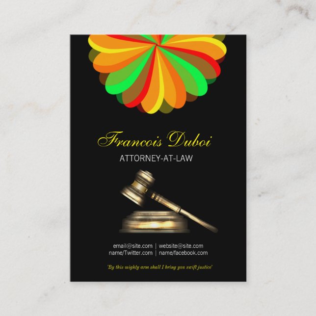 Gavel Lawyer Attorney Law Firm Business Card (Front)