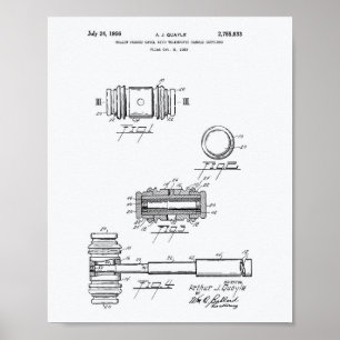 Gavel of Justice 1956 Patent Art - White Paper Poster
