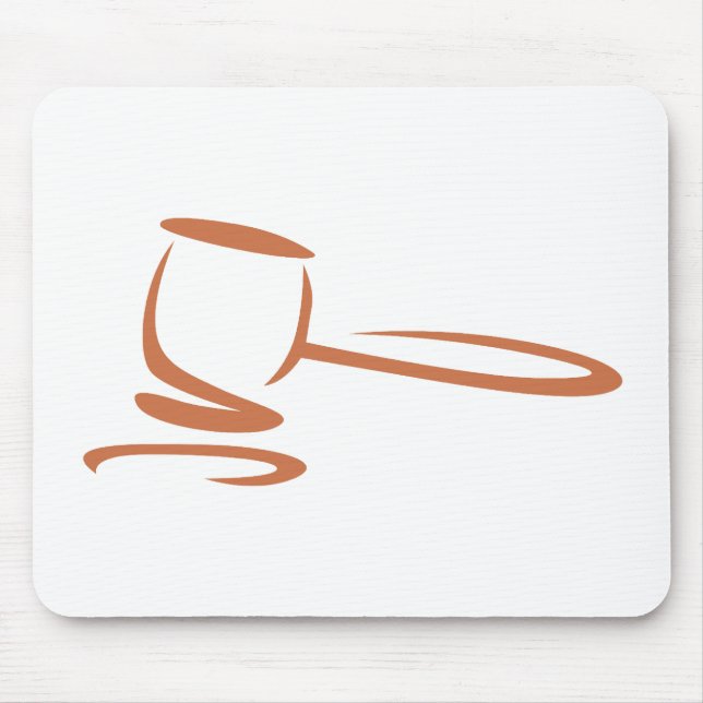 Gavel Representing a Judge in Swish Drawing Style Mouse Pad (Front)