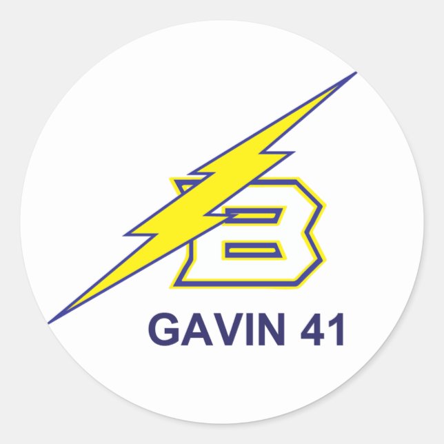 GAVIN 41 CLASSIC ROUND STICKER (Front)