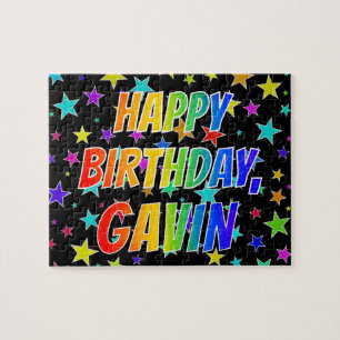 "GAVIN" First Name, Fun "HAPPY BIRTHDAY" Jigsaw Puzzle