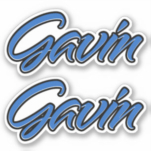 Gavin name blue sticker embroiderset