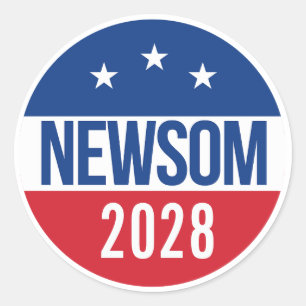Gavin Newsom 2028 Classic Round Sticker