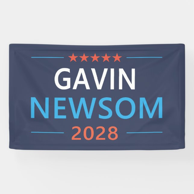 Gavin Newsom 2028 For President Banner (Horizontal)