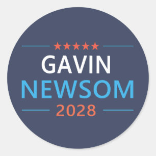 Gavin Newsom 2028 For President Classic Round Sticker