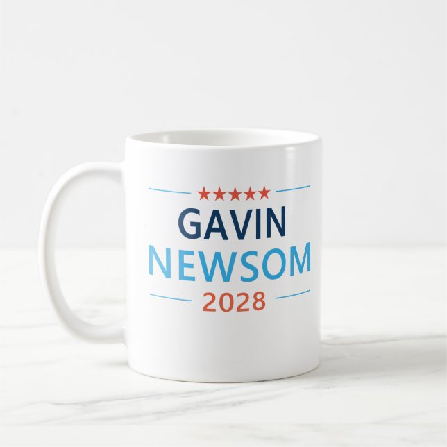 Gavin Newsom 2028 For President Coffee Mug (Left)