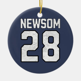 Gavin Newsom 2028 For President Number 28 Ceramic Ornament