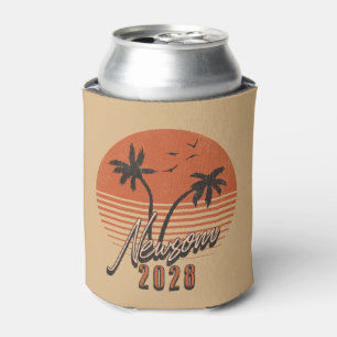 Gavin Newsom 2028 For President Palm Tree Sunset Can Cooler