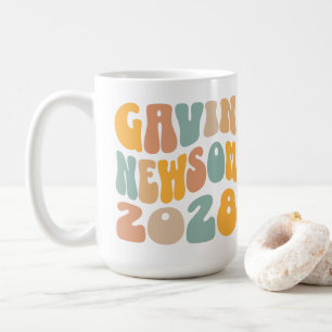 Gavin Newsom 2028 For President Wavy Text Coffee Mug