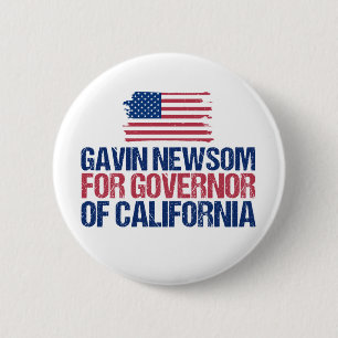 Gavin Newsom for Governor of California Election 6 Cm Round Badge