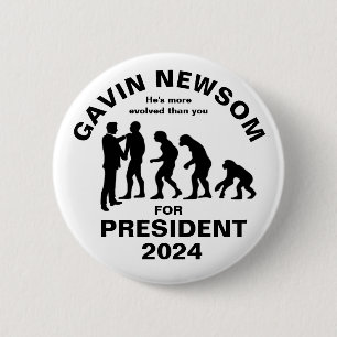 Gavin Newsom for President 2024 6 Cm Round Badge