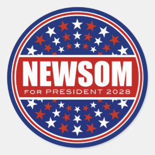 Gavin Newsom for President 2028 Classic Round Sticker