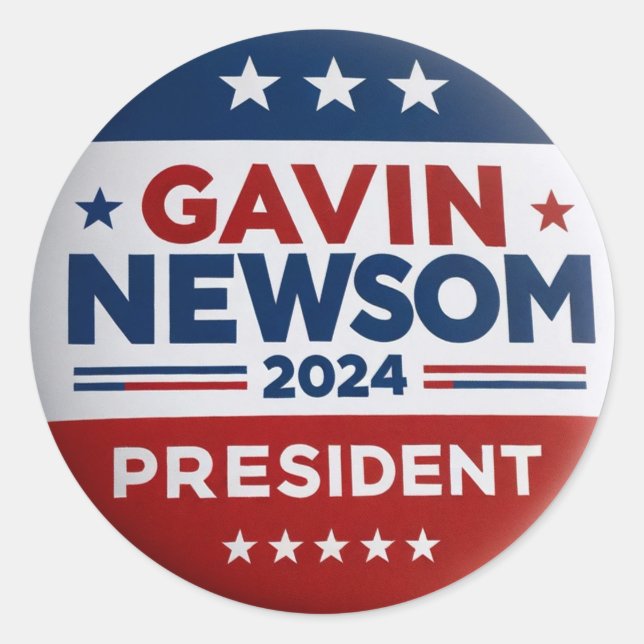 Gavin Newsom for President Classic Round Sticker (Front)