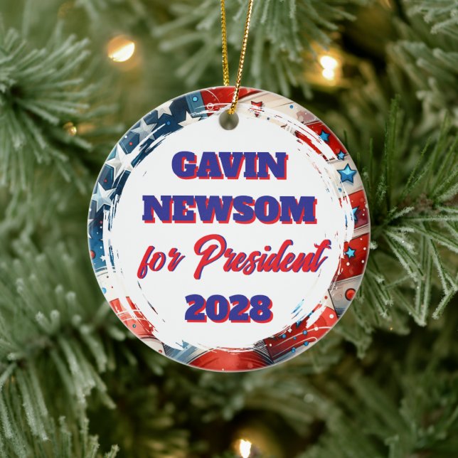 Gavin Newsom for President Political Ceramic Ornament (Tree)