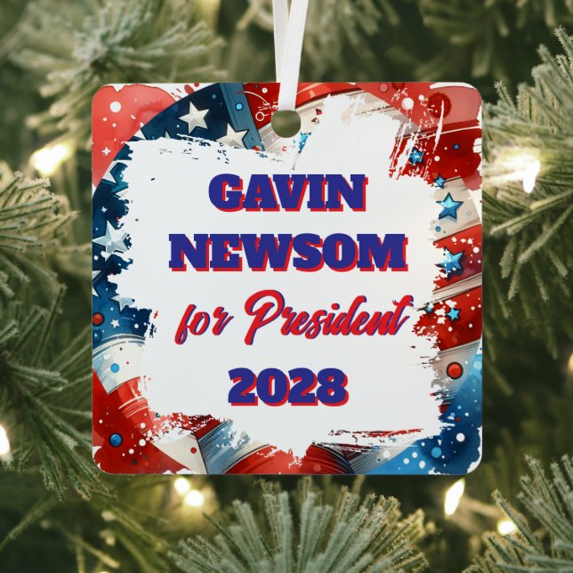 Gavin Newsom for President Political Metal Tree Decoration (Insitu)