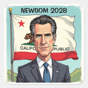 Gavin Newsom for President Political Square Sticker