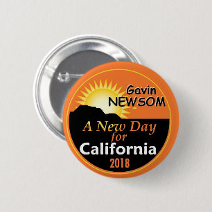 Gavin NEWSOM Governor 2018 6 Cm Round Badge
