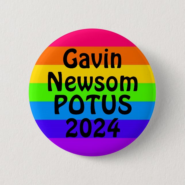 Gavin Newsom POTUS 2024 6 Cm Round Badge (Front)