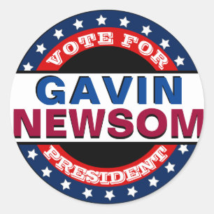Gavin Newsom Template Classic Round Sticker
