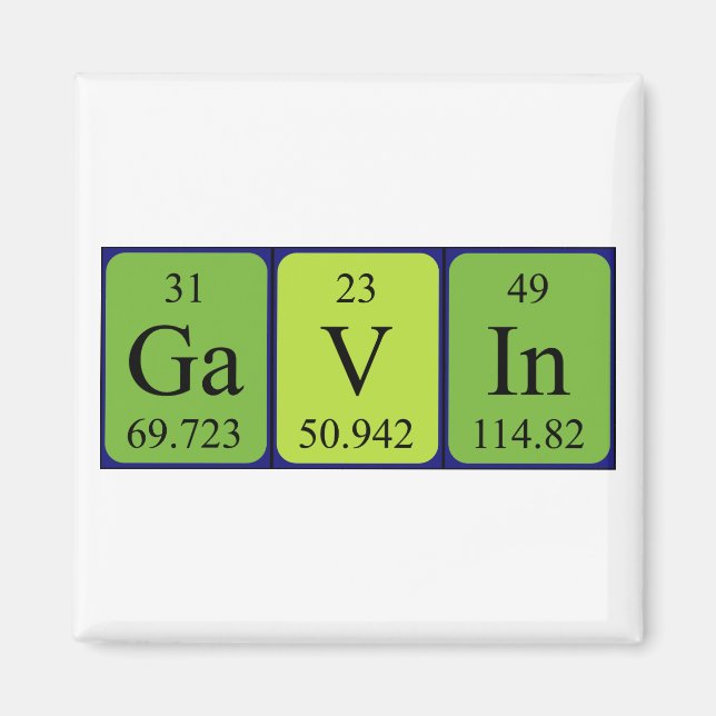 Gavin periodic table name magnet (Front)