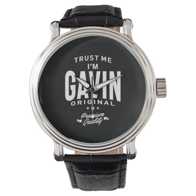 Gavin Personalised Name Birthday Gift Watch (Front)