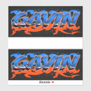 Gavin Vorname Name Graffiti Aufkleber Sticker