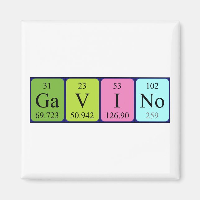 Gavino periodic table name magnet (Front)