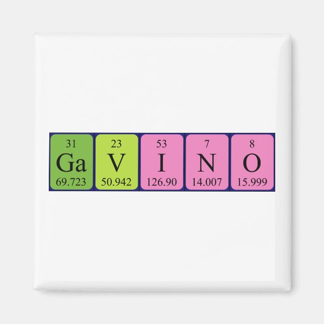 Gavino periodic table name magnet (Front)