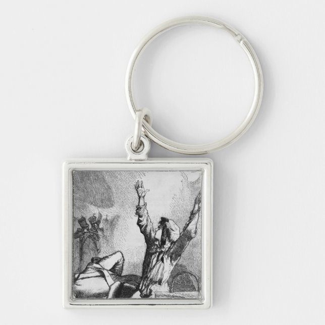 Gavroche had fallen only to rise again key ring (Front)