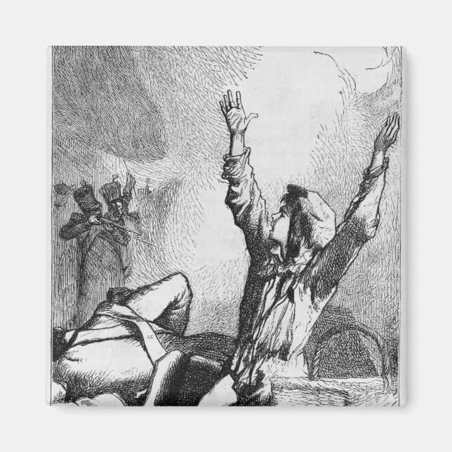 Gavroche had fallen only to rise again magnet (Front)