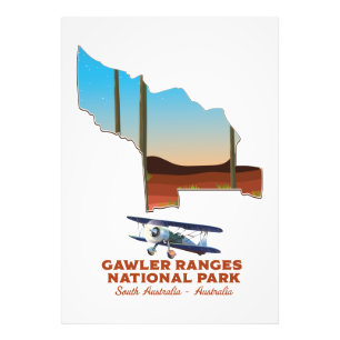 Gawler ranges travel poster map