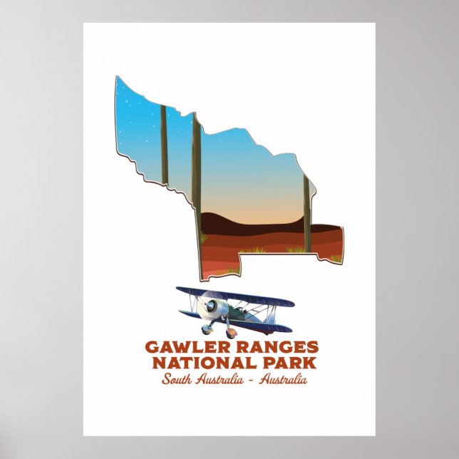 Gawler ranges travel poster map (Front)