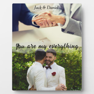 Gay 2 photos collage - wedding & anniversary gift  plaque