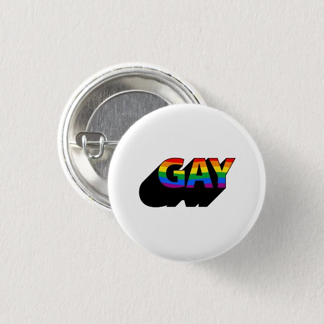 GAY 3D 3 CM ROUND BADGE (Front & Back)