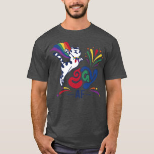 Gay AF Cat Hilarious LGBT Kitten With Rainbow Prid T-Shirt