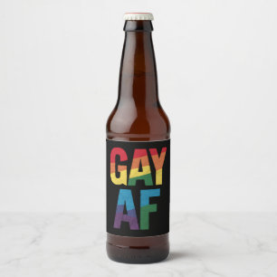 Gay AF LGBT Pride Gay Gift Pride Month Beer Bottle Label