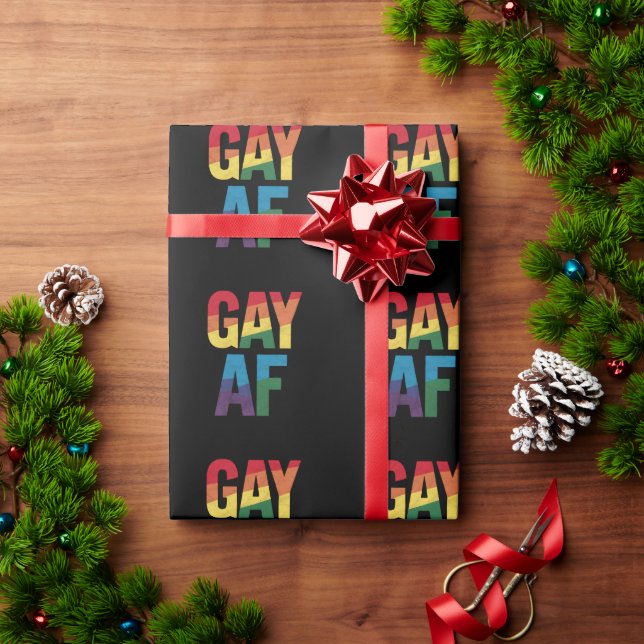 Gay AF LGBT Pride Gay Gift Pride Month Wrapping Paper (Holiday Gift)