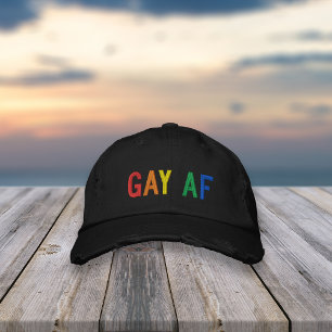 Gay AF Pride Rainbow Embroidered Hat