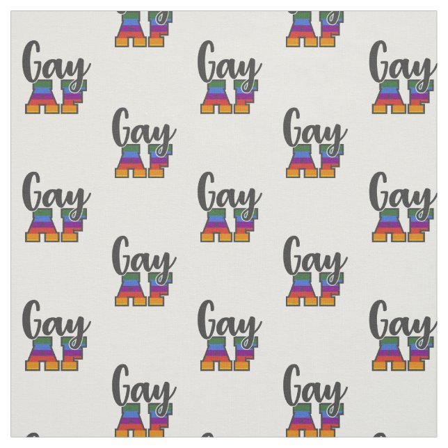 Gay AF Typography Pattern Fabric (Swatch)
