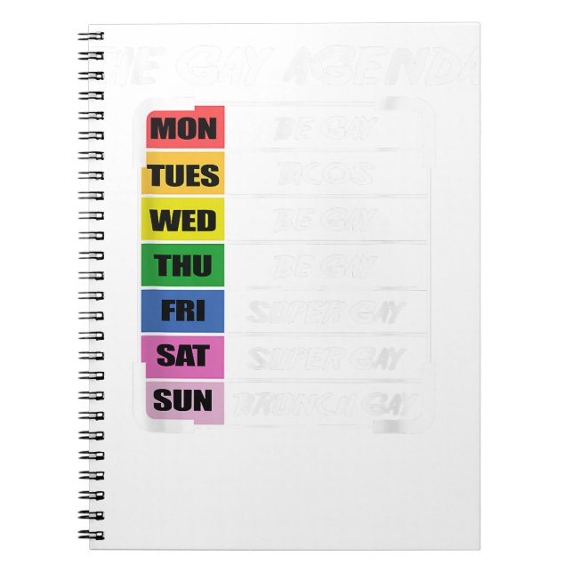 Gay agenda Gay Or Lesbian  Notebook (Front)