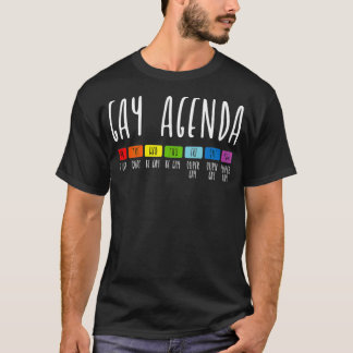 Gay Agenda LGBT Pride Tacos Lover Funny LGBTQ Comm T-Shirt