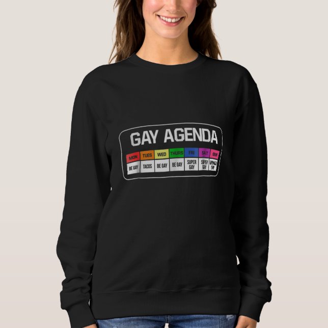 Gay Agenda  Rainbow Week LGBT Tacos Brunch Tee (Front)