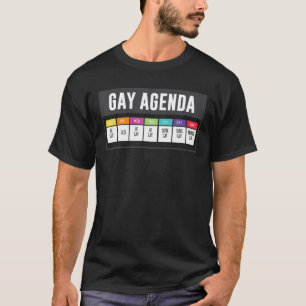 Gay Agenda Rainbow Week LGBT Tacos Distressed T-Shirt