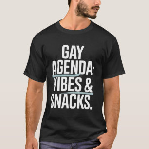 Gay Agenda Vibes & Snacks Statement Art T-Shirt