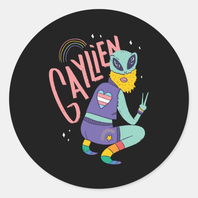 Gay Alien Classic Round Sticker (Front)